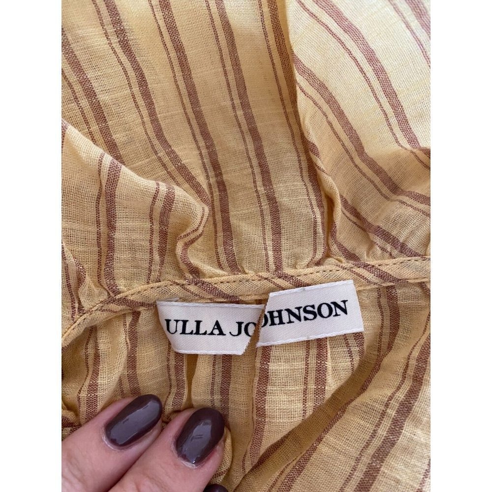 ULLA Johnson BNWOT Blouse "Kalila" V-Neck Stripe Sz 0 Striped Ruffles - Picture 6 of 10